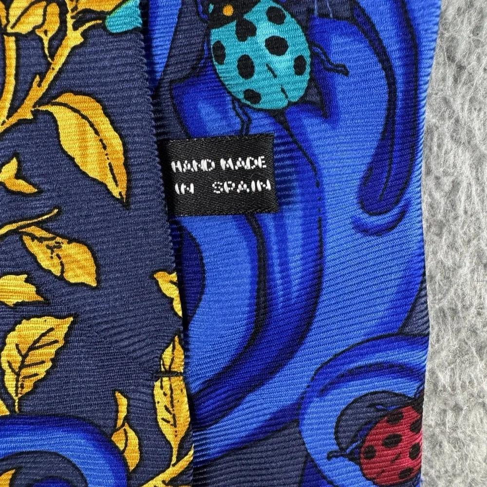 Vintage Gianni‎ Versace Neck Tie Hand Made Spain 100% Silk Ladybug Print Rare